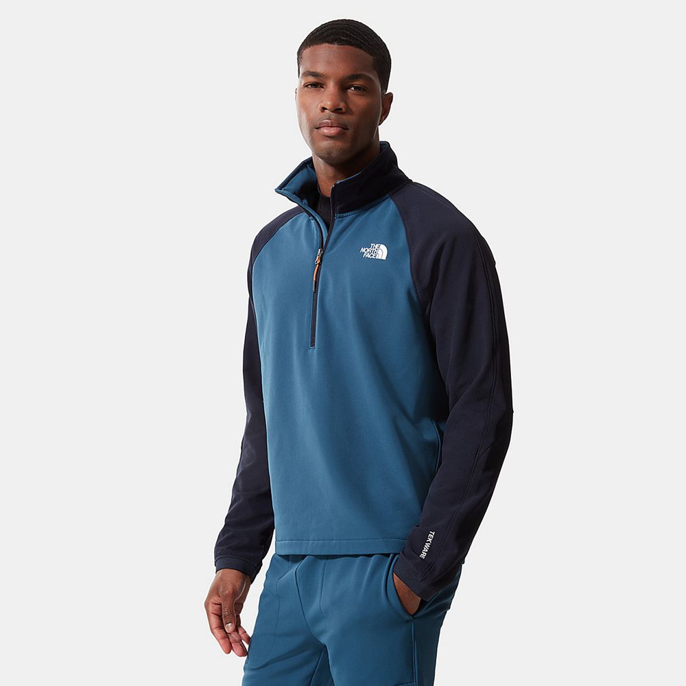 The North Face Fleece Jacket Mens Australia - The North Face Tekware ¼ Zip Navy / Blue Flashdry (TBU